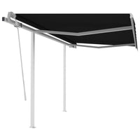 vidaXL Toldo retrátil manual com postes 3x2,5 m azul e branco