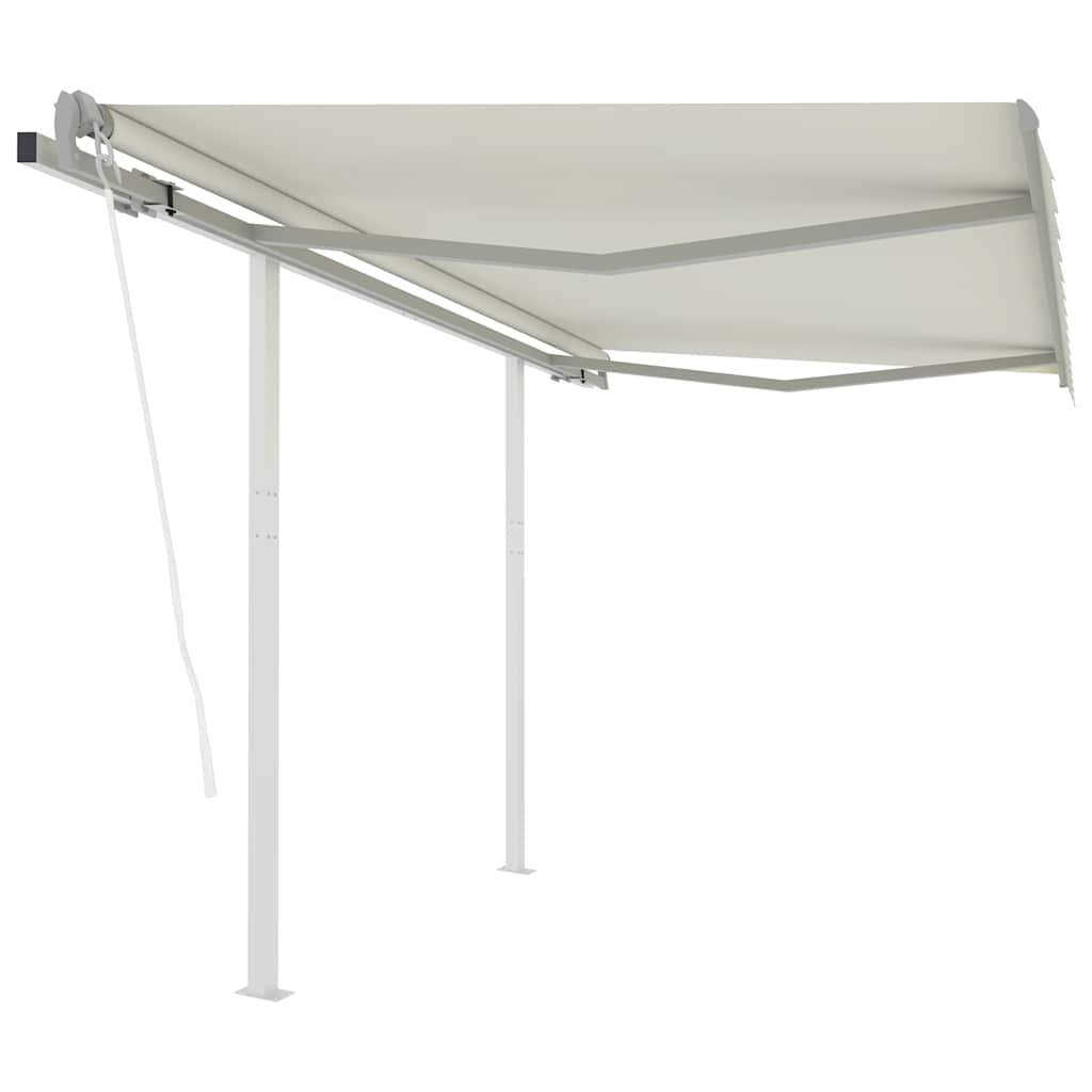 vidaXL Toldo retrátil automático com postes 3x2,5 m azul e branco