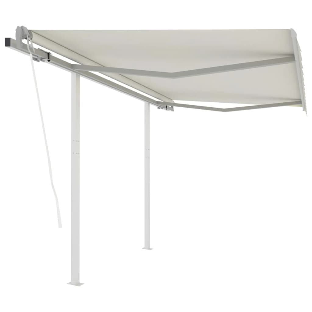 vidaXL Toldo retrátil automático com postes 3x2,5 m azul e branco