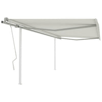 vidaXL Toldo retrátil manual com postes 3x2,5 m azul e branco