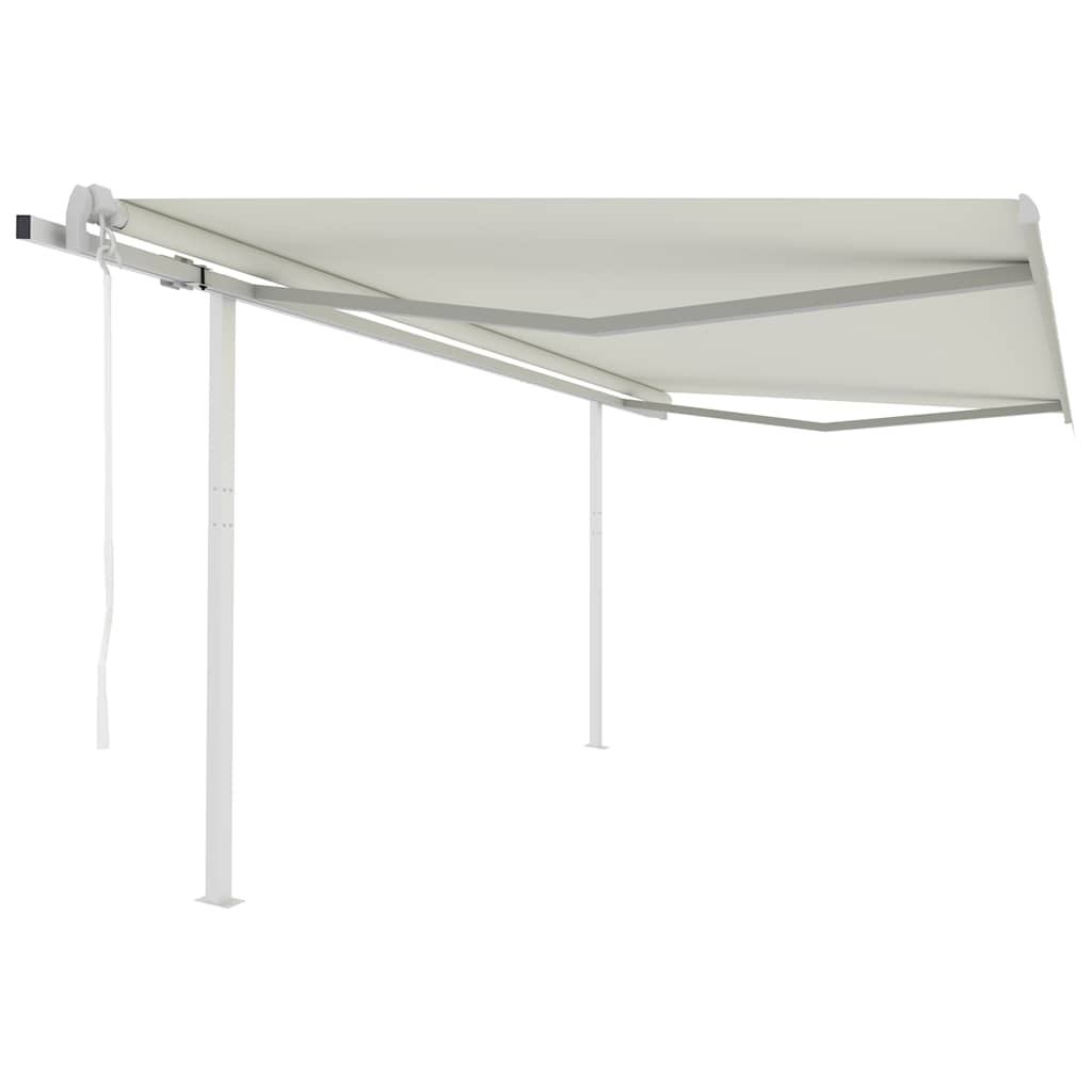 vidaXL Toldo retrátil automático com postes 3x2,5 m azul e branco