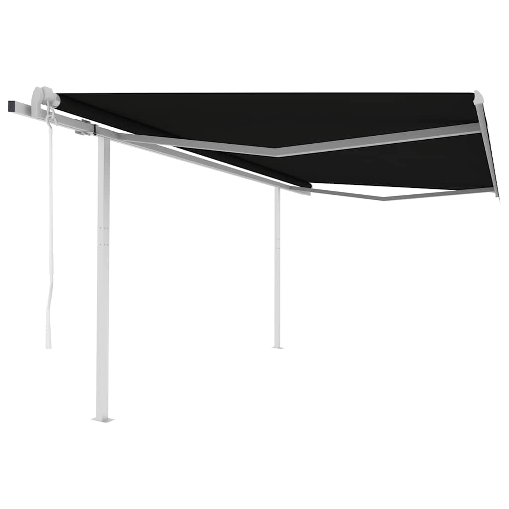 vidaXL Toldo retrátil automático com postes 3x2,5 m azul e branco