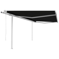 vidaXL Toldo retrátil automático com postes 3x2,5 m azul e branco
