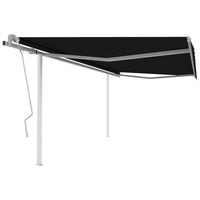 vidaXL Toldo retrátil manual com postes 3x2,5 m azul e branco