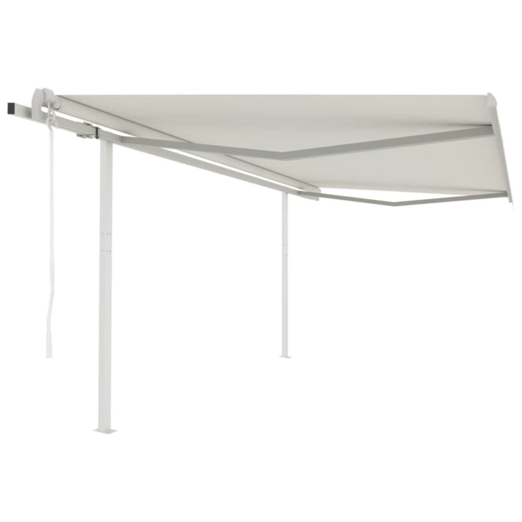 vidaXL Toldo retrátil automático com postes 3x2,5 m azul e branco