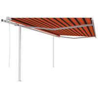 vidaXL Toldo retrátil automático com postes 3x2,5 m azul e branco