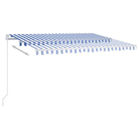 vidaXL Toldo automático c/ LED e sensor de vento 6x3 m azul e branco