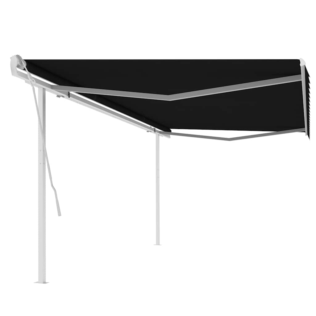 vidaXL Toldo retrátil manual com postes 3x2,5 m azul e branco