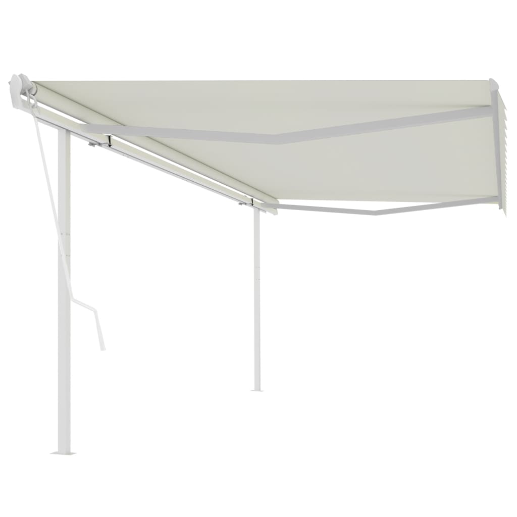 vidaXL Toldo retrátil automático com postes 3x2,5 m azul e branco