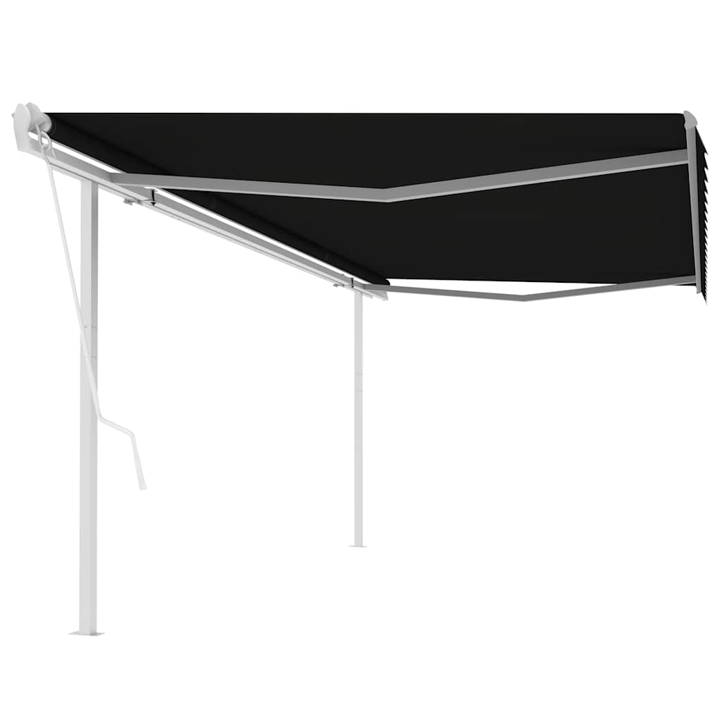 vidaXL Toldo retrátil automático com postes 3x2,5 m azul e branco