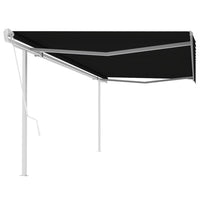 vidaXL Toldo retrátil automático com postes 3x2,5 m azul e branco