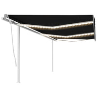 vidaXL Toldo retrátil manual com LED 3x2,5 m azul e branco