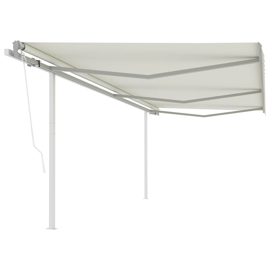 vidaXL Toldo retrátil automático com postes 3x2,5 m azul e branco