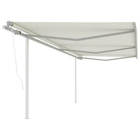 vidaXL Toldo retrátil automático com postes 3x2,5 m azul e branco