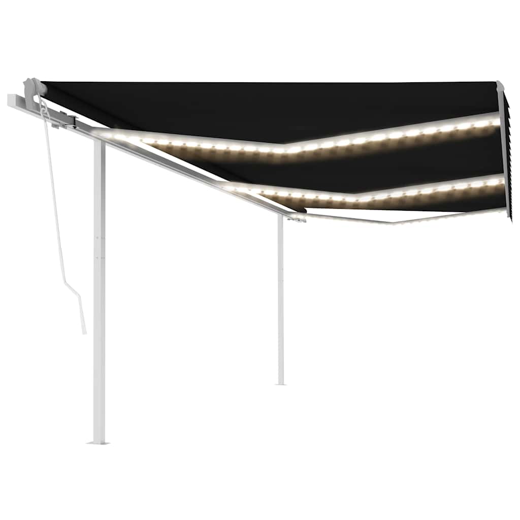 vidaXL Toldo automático c/ LED e sensor de vento 6x3 m azul e branco