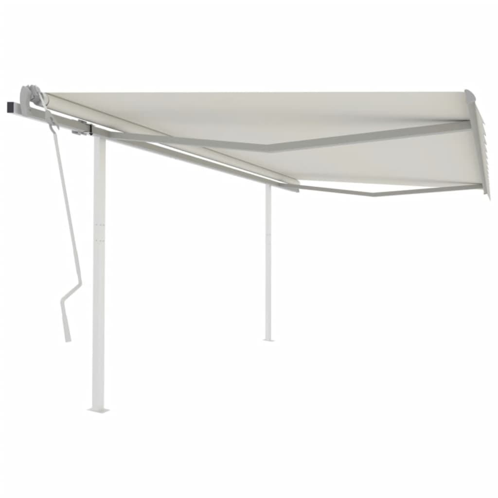 vidaXL Toldo retrátil manual com postes 3x2,5 m azul e branco