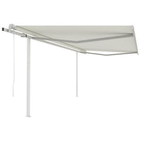 vidaXL Toldo retrátil automático com postes 3x2,5 m azul e branco