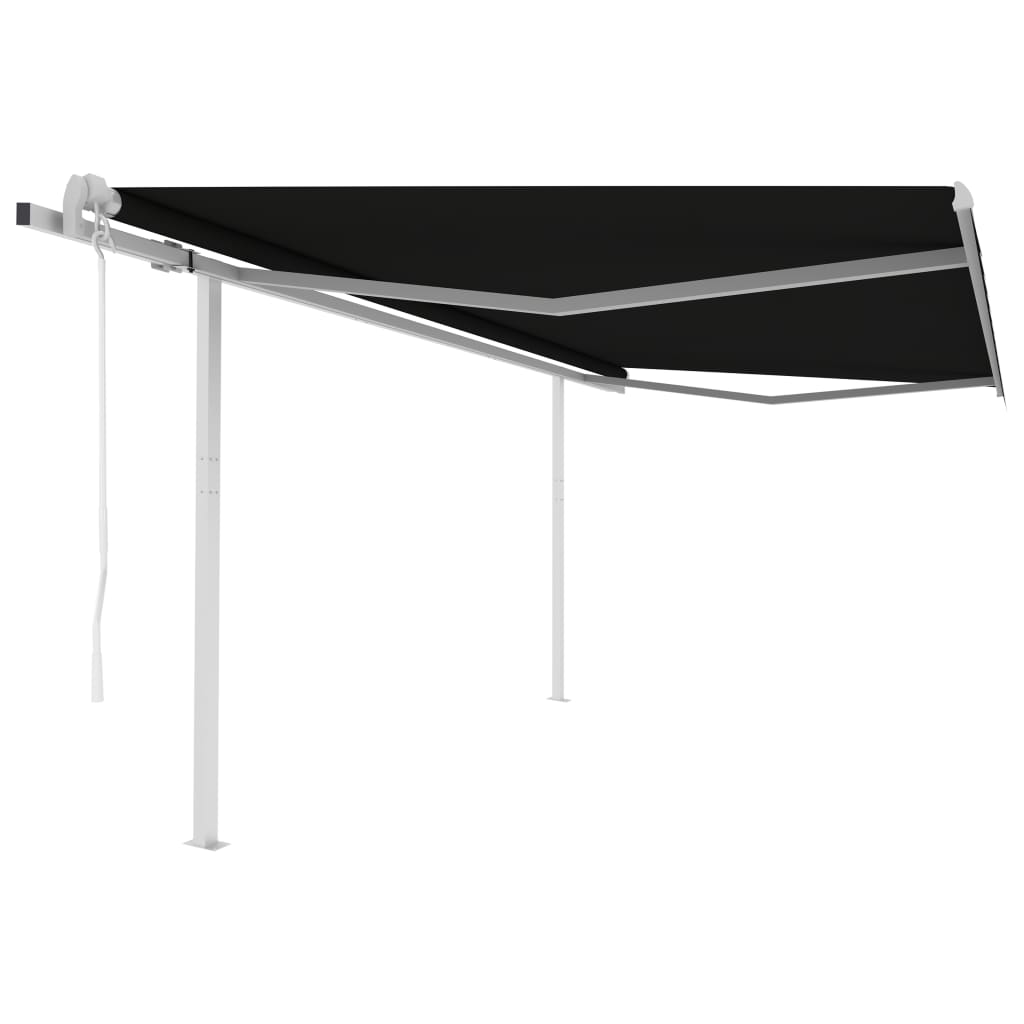 vidaXL Toldo retrátil automático com postes 3x2,5 m azul e branco