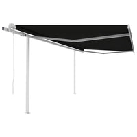 vidaXL Toldo retrátil automático com postes 3x2,5 m azul e branco
