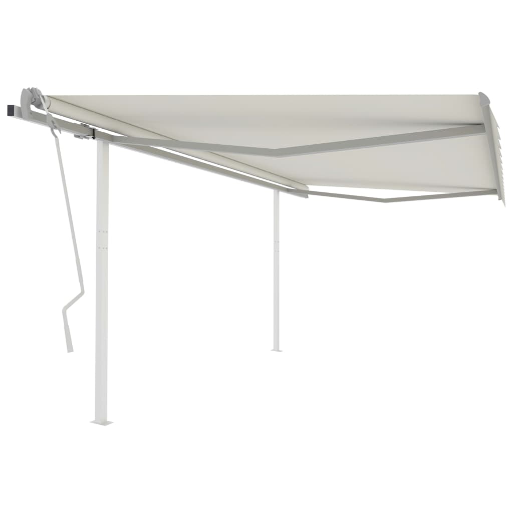 vidaXL Toldo retrátil manual com postes 3x2,5 m azul e branco