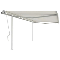 vidaXL Toldo retrátil manual com postes 3x2,5 m azul e branco