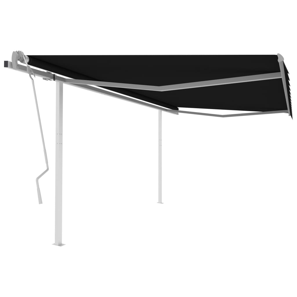 vidaXL Toldo retrátil manual com postes 3x2,5 m azul e branco