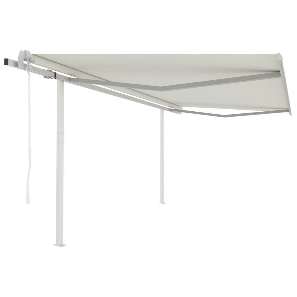 vidaXL Toldo retrátil automático com postes 3x2,5 m azul e branco