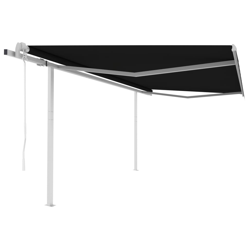 vidaXL Toldo retrátil automático com postes 3x2,5 m azul e branco