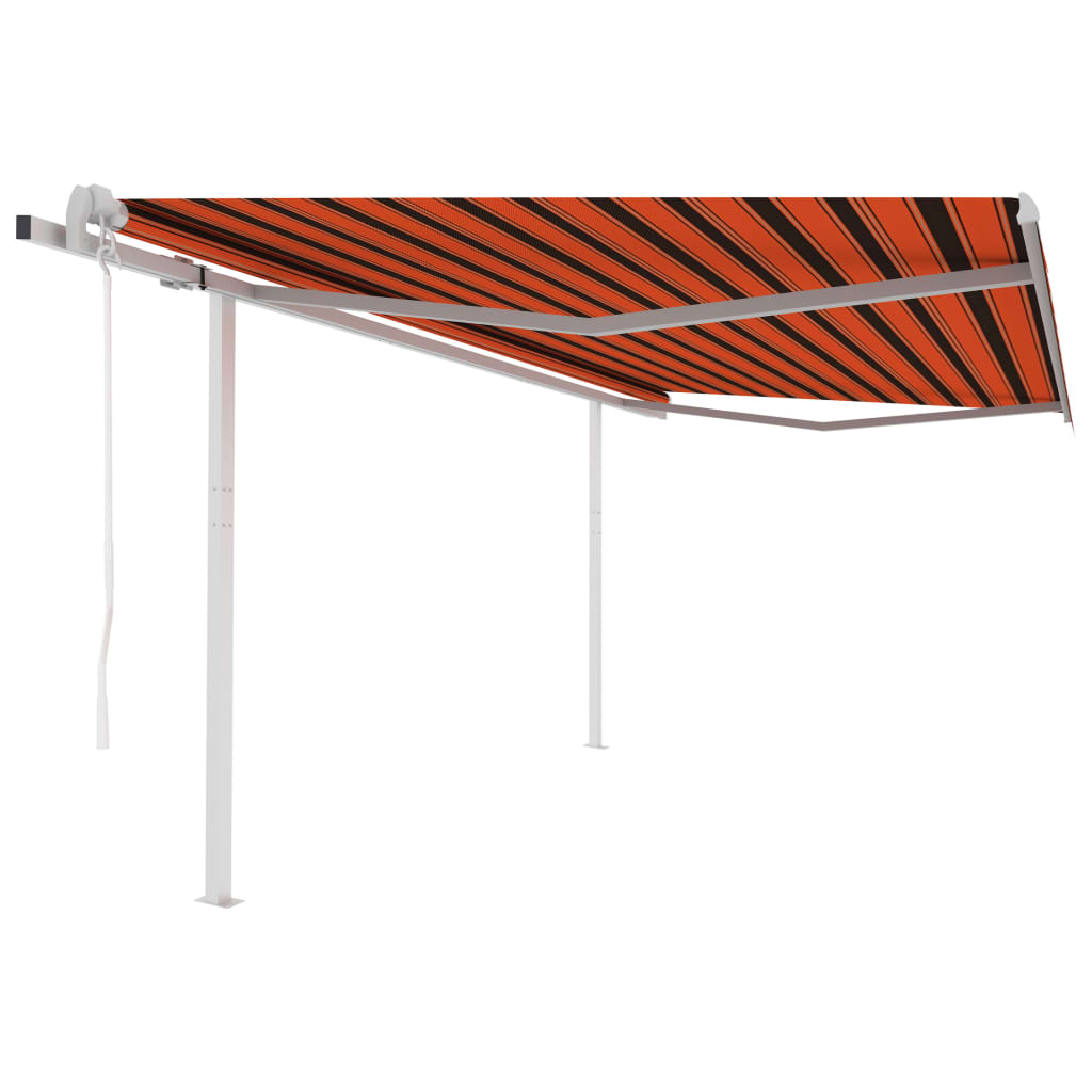vidaXL Toldo retrátil automático com postes 3x2,5 m azul e branco