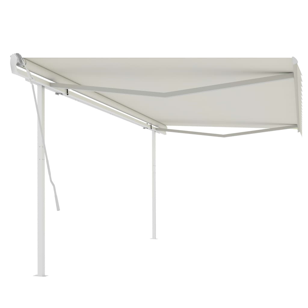 vidaXL Toldo retrátil manual com postes 3x2,5 m azul e branco
