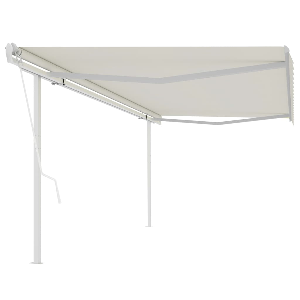 vidaXL Toldo retrátil automático com postes 3x2,5 m azul e branco