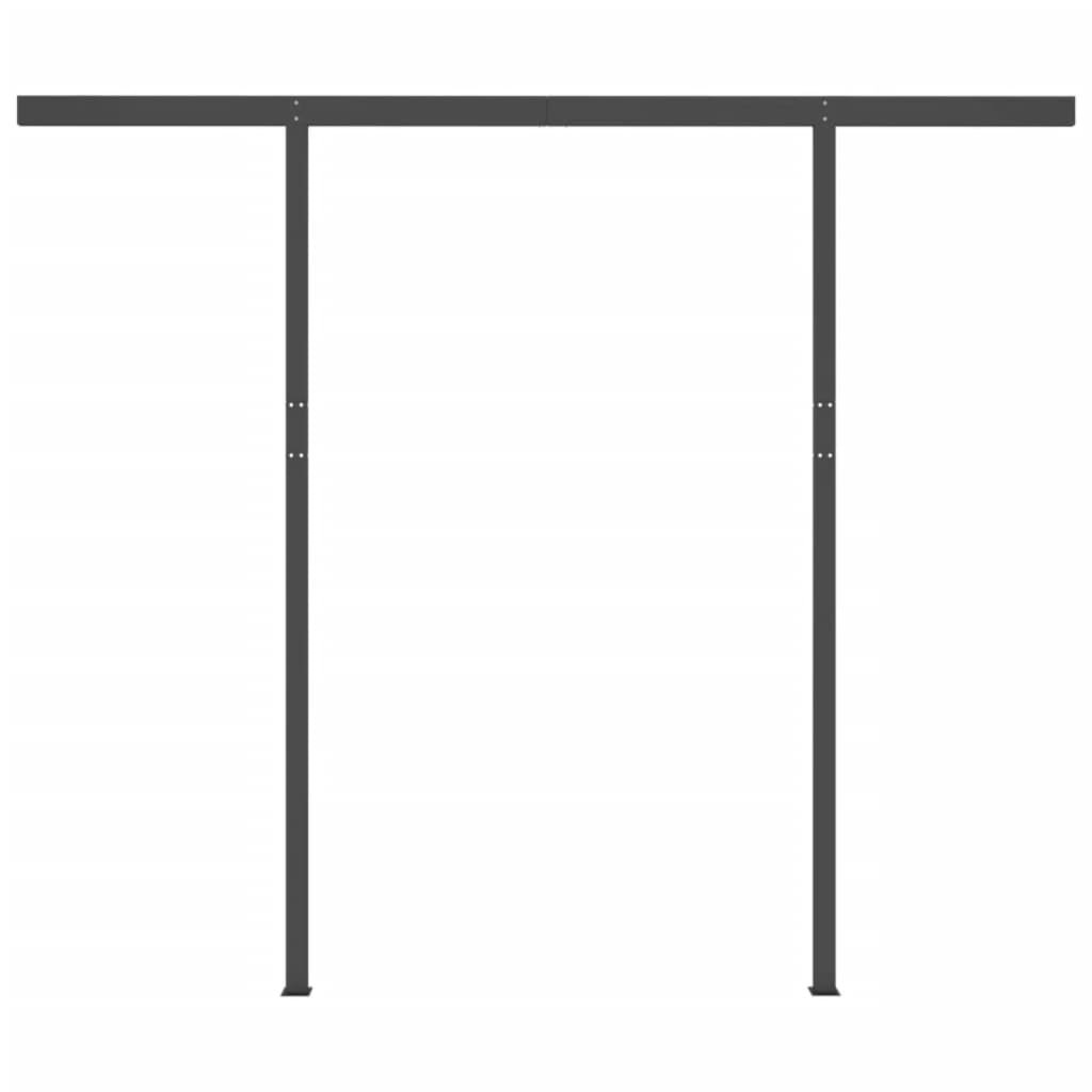 vidaXL Toldo retrátil manual com postes 3x2,5 m azul e branco