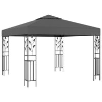 vidaXL Gazebo com cordões de luzes LED 3x3 m antracite
