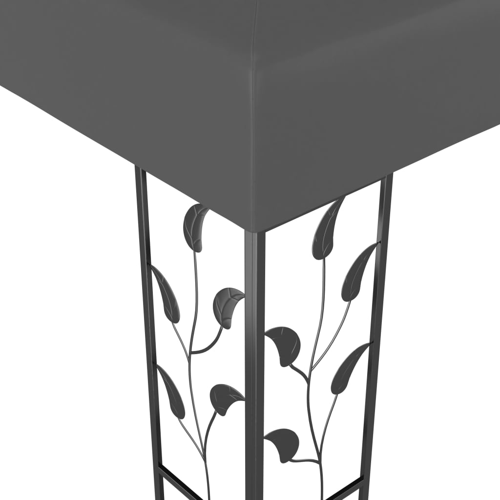 vidaXL Gazebo com cordões de luzes LED 3x3 m antracite