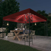 vidaXL Gazebo com cordões de luzes LED 3x3 m antracite