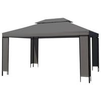 vidaXL Gazebo com cordões de luzes LED 3x4 m antracite