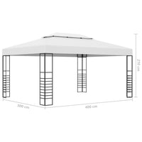 vidaXL Gazebo com cordões de luzes LED 4x3x2,7 m branco