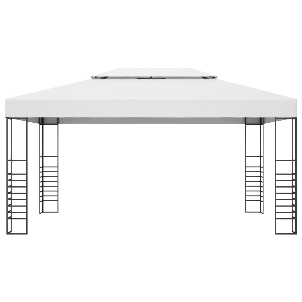 vidaXL Gazebo com cordões de luzes LED 4x3x2,7 m branco