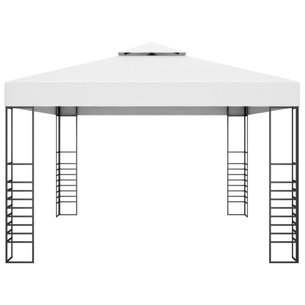vidaXL Gazebo com cordões de luzes LED 4x3x2,7 m branco
