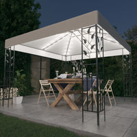 vidaXL Gazebo com cordões de luzes LED 3x3 m antracite