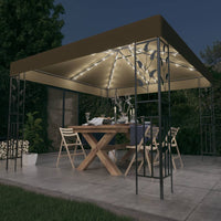 vidaXL Gazebo com cordões de luzes LED 3x3 m antracite