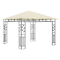 vidaXL Gazebo c/ mosquiteiro e cordões luzes LED 3x3x2,73m creme