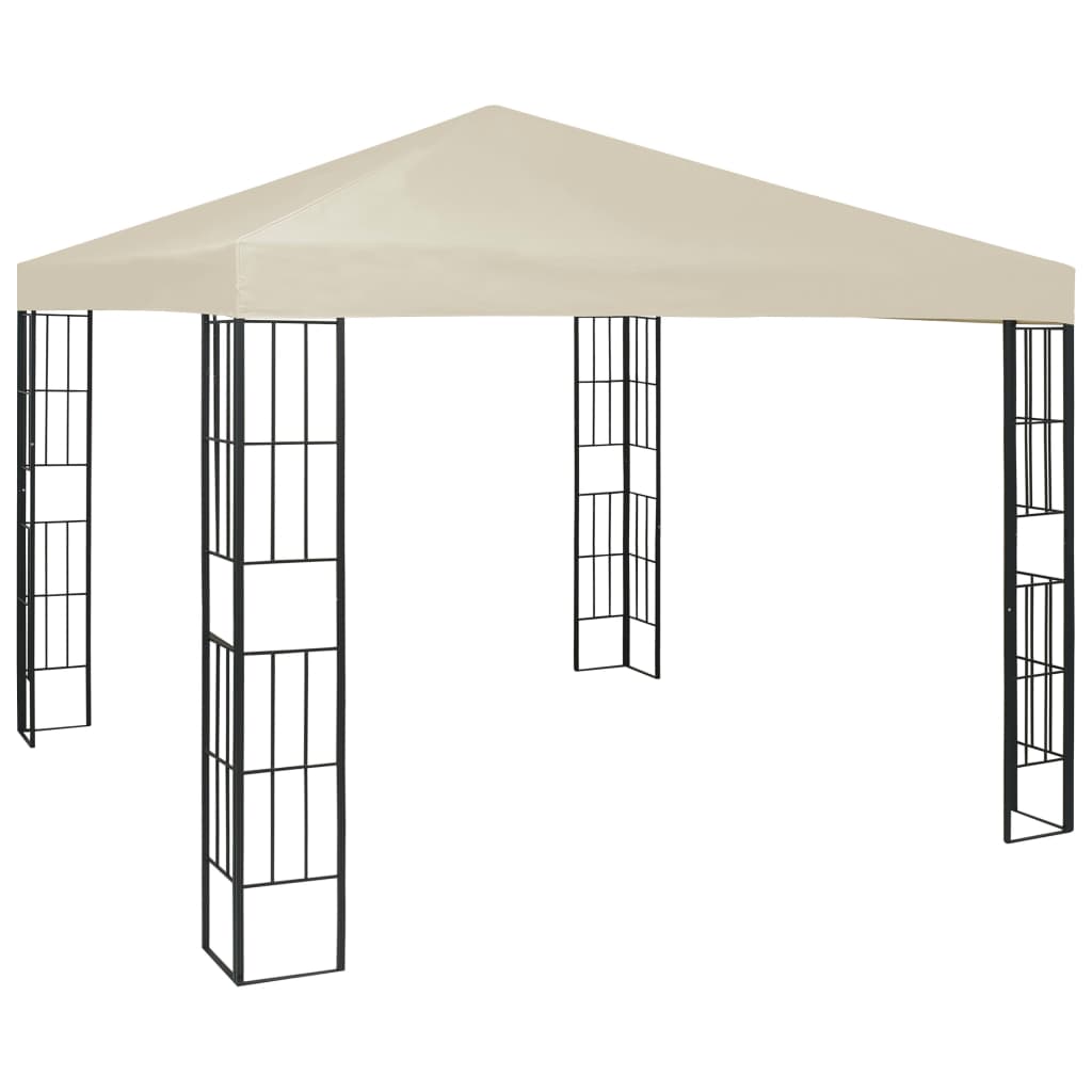 vidaXL Gazebo com cordões de luzes LED 3x3 m cor creme