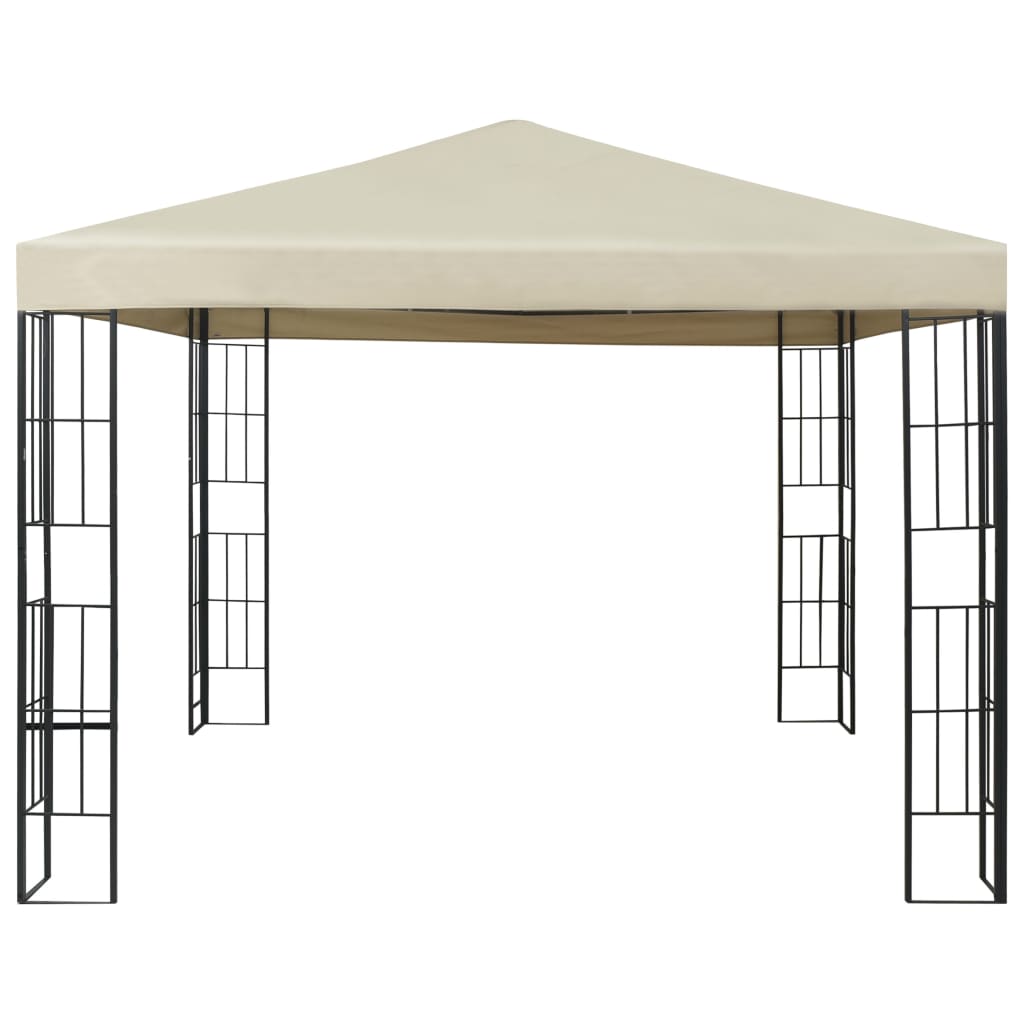 vidaXL Gazebo com cordões de luzes LED 3x3 m cor creme