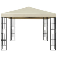 vidaXL Gazebo com cordões de luzes LED 3x3 m cor creme
