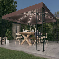 vidaXL Gazebo com cordões de luzes LED 3x3 m cor creme