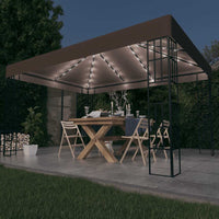 vidaXL Gazebo com cordões de luzes LED 3x3 m cor creme