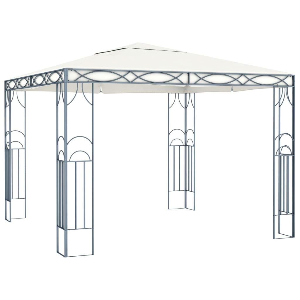 vidaXL Gazebo com cordões de luzes LED 300x300 cm cor creme