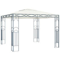 vidaXL Gazebo com cordões de luzes LED 300x300 cm cor creme