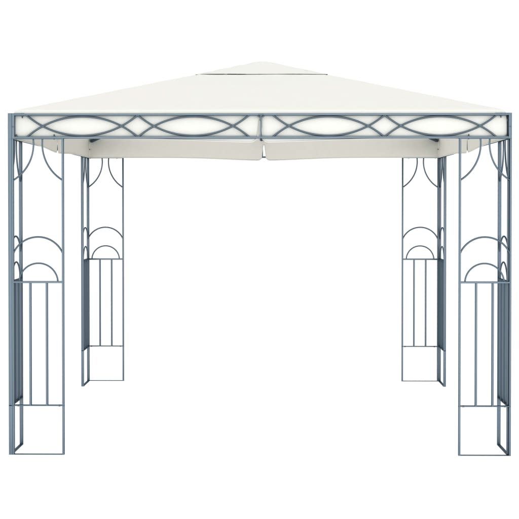 vidaXL Gazebo com cordões de luzes LED 300x300 cm cor creme